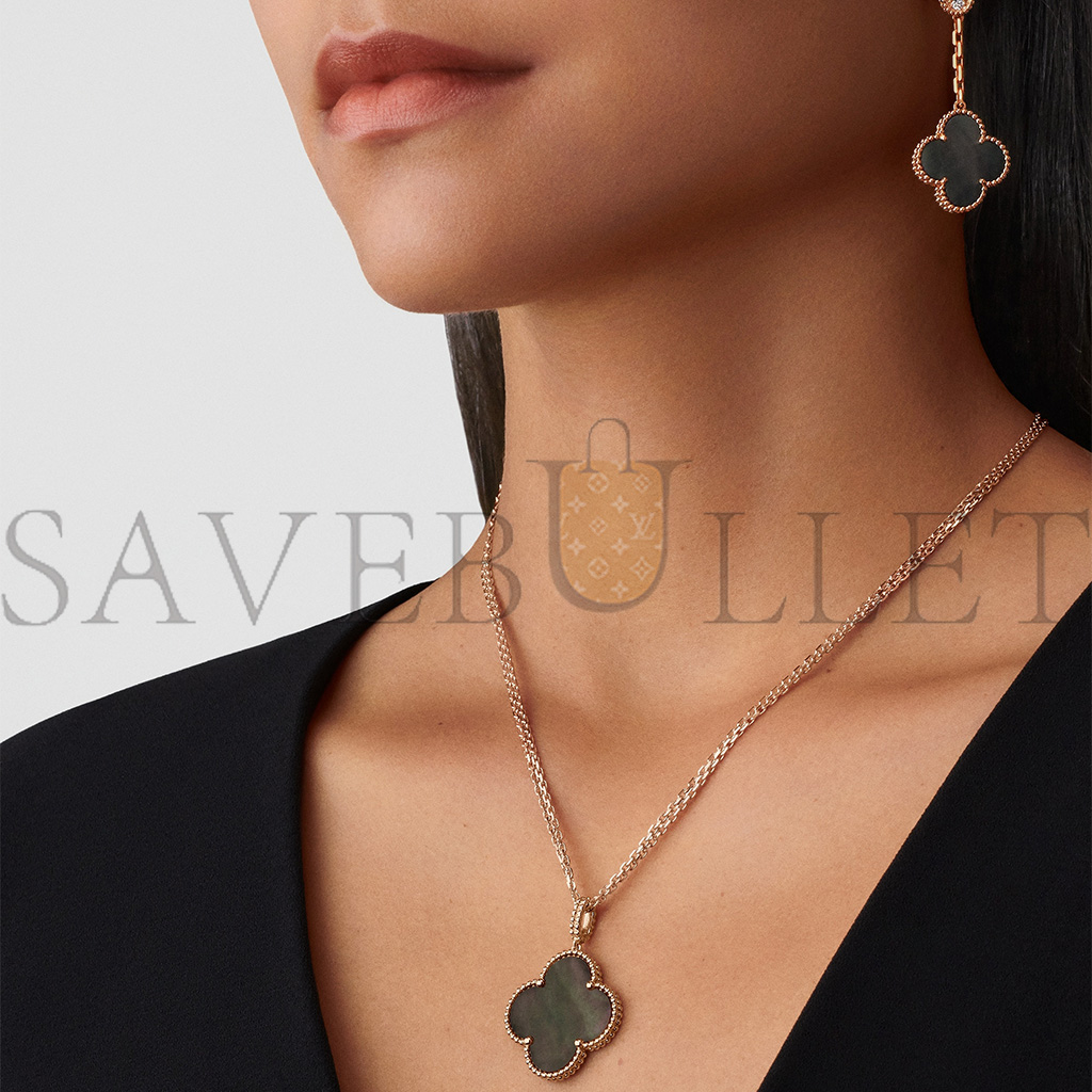 VAN CLEEF  ARPELS MAGIC ALHAMBRA LONG NECKLACE, 1 MOTIF - ROSE GOLD, MOTHER-OF-PEARL  VCARP6I200